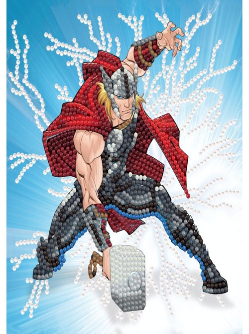 Carte à diamanter - Thor de Marvel 18x18cm - Crystal Art - Kiabi