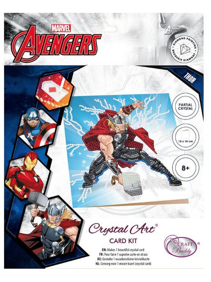 Carte à diamanter - Thor de Marvel 18x18cm - Crystal Art N/A - Kiabi