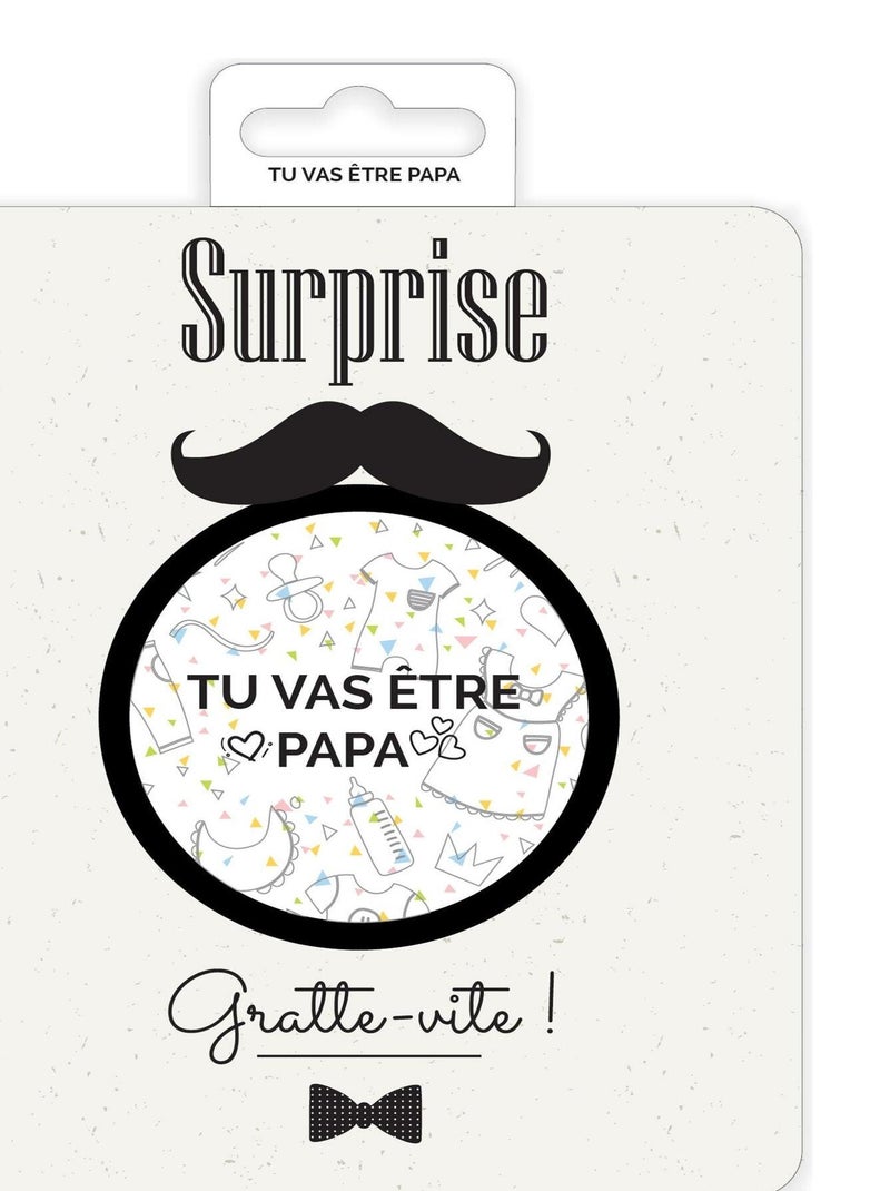 Carte à gratter - Tu vas être papa Blanc - Kiabi