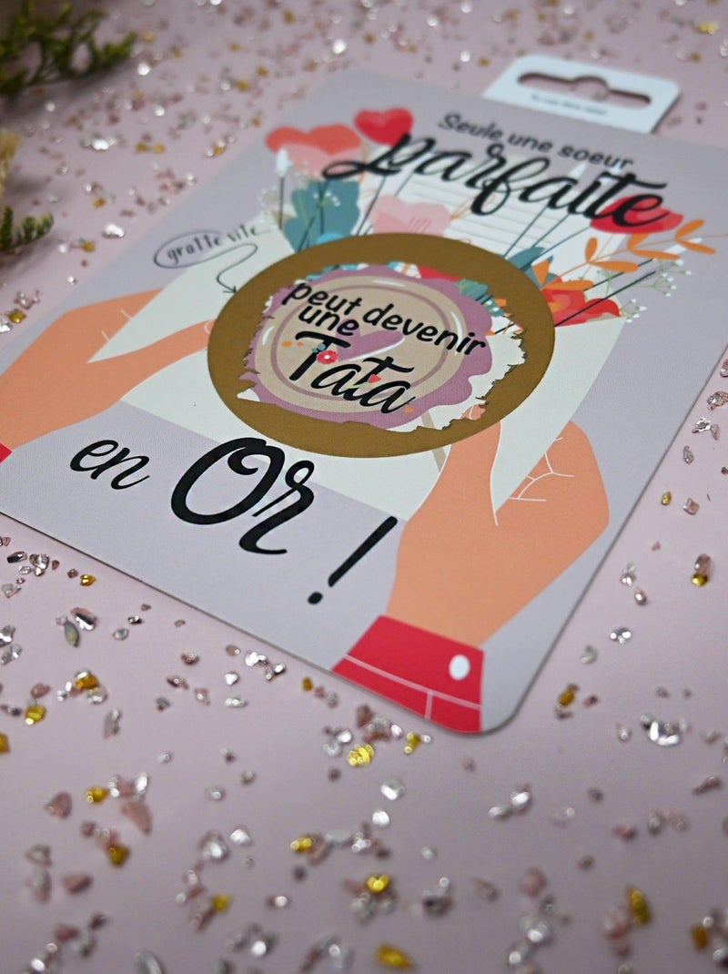 Carte à gratter - Tu vas être tata Blanc - Kiabi
