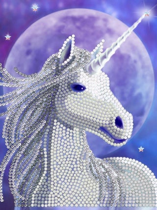 Carte Crystal Art à diamanter - Licorne cosmique - - Crystal Art