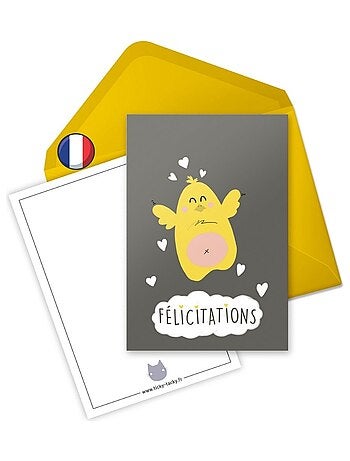 Carte De Félicitation Naissance Ou Grossesse 'poussin' | Fabrication Française - Kiabi