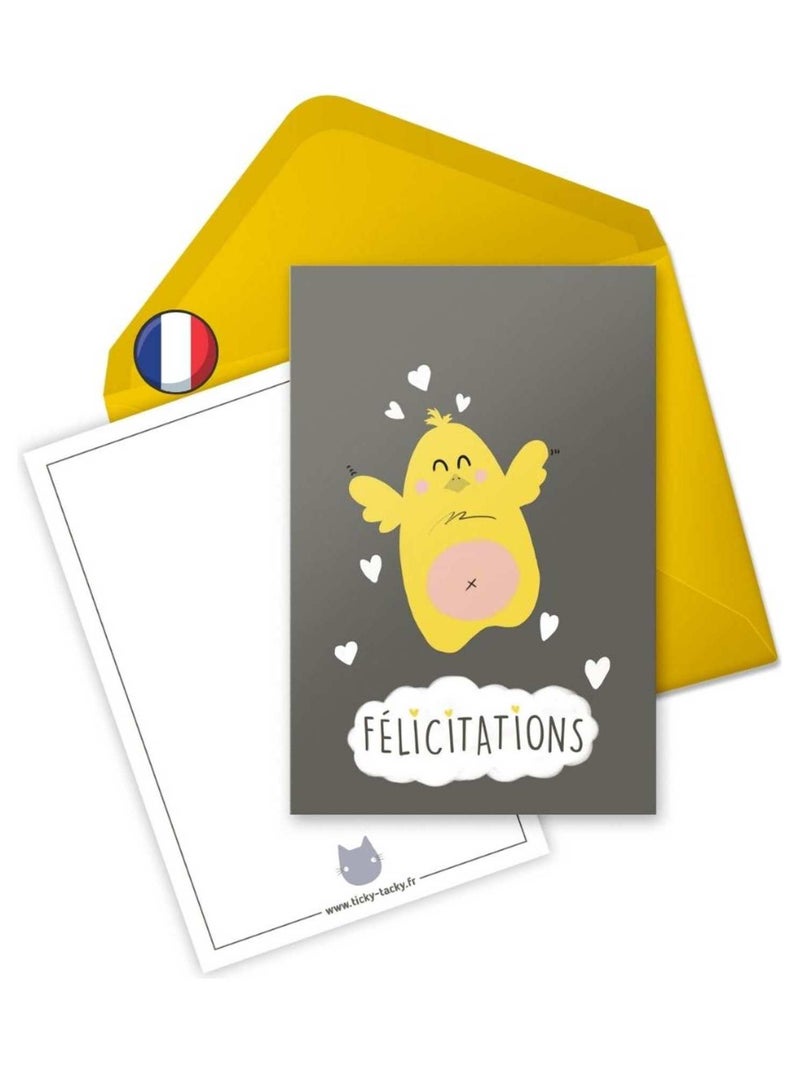 Carte De Félicitation Naissance Ou Grossesse 'poussin' | Fabrication Française N/A - Kiabi