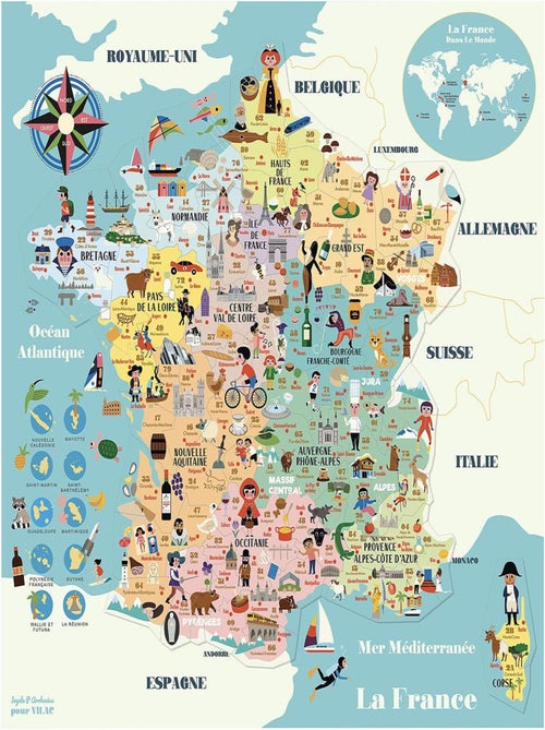 Carte de France magnétique Ingela P. Arrhenius - Kiabi