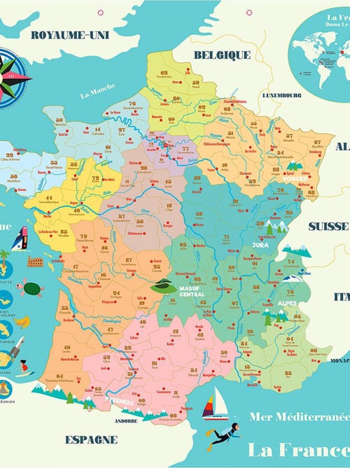 Carte de France magnétique Ingela P. Arrhenius - Kiabi