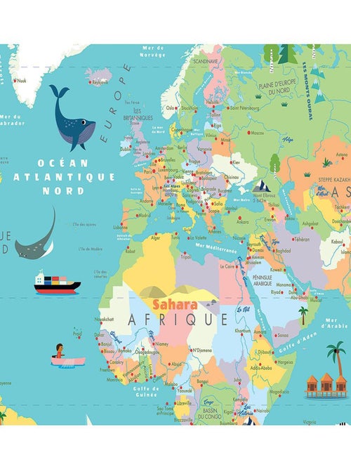 Carte du Monde magnétique Ingela P. Arrhenius - Kiabi