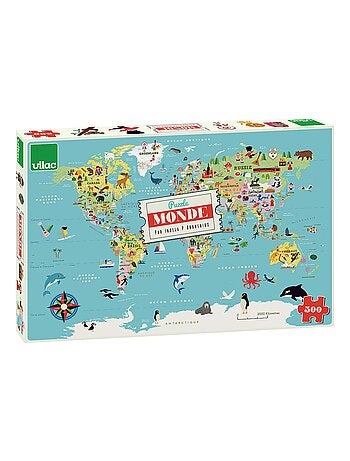 Carte du monde puzzle 500 pcs ingela p.a - Kiabi