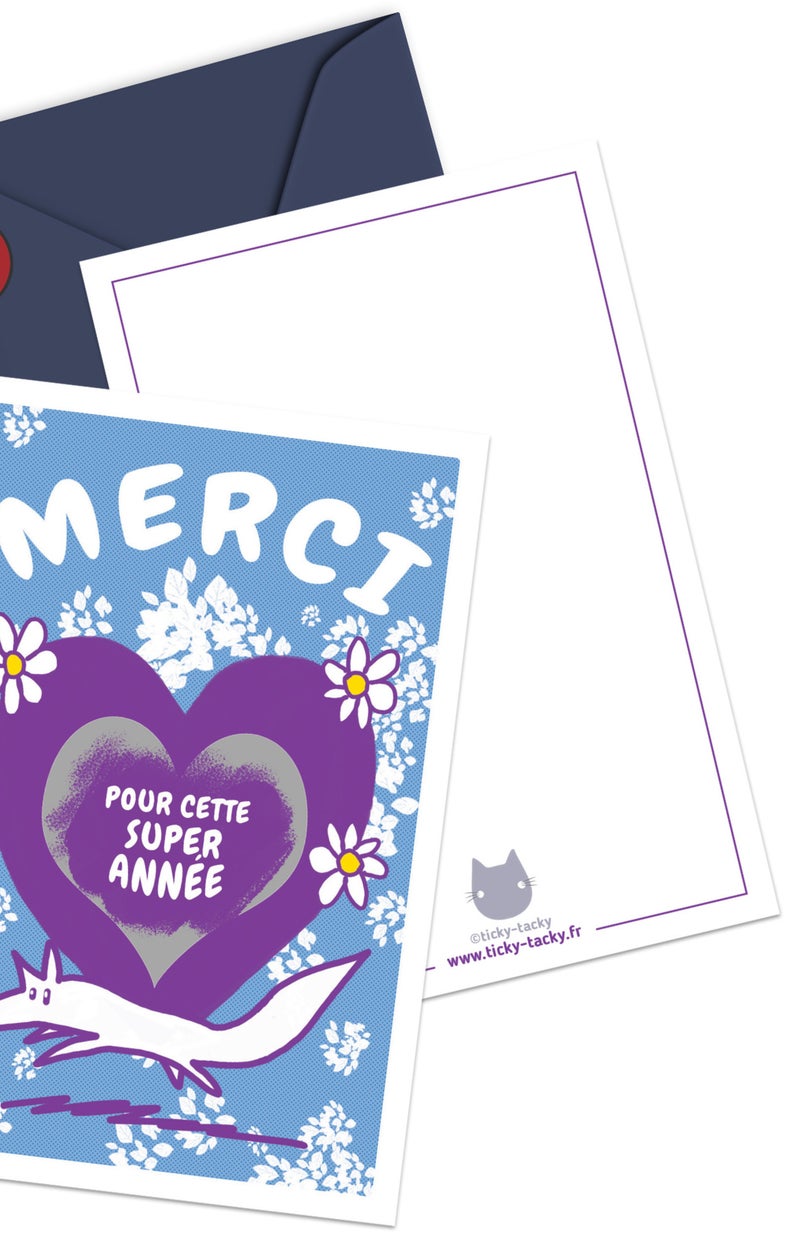 Carte merci fin d'année scolaire + enveloppe | Carte à gratter Merci | Version fleurs N/A - Kiabi