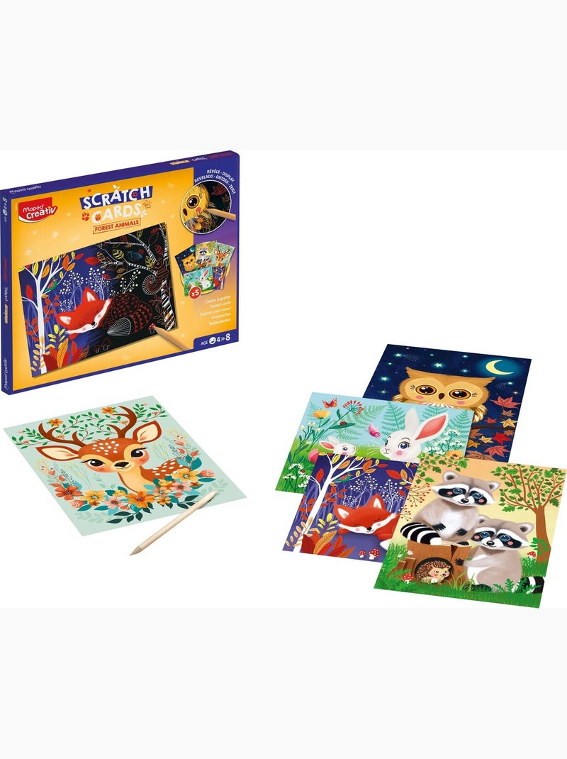 Cartes à gratter animaux de la forêt N/A - Kiabi