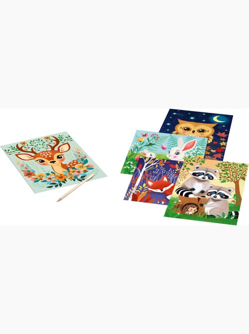 Cartes à gratter animaux de la forêt - Kiabi