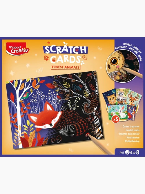 Cartes à gratter animaux de la forêt - Kiabi