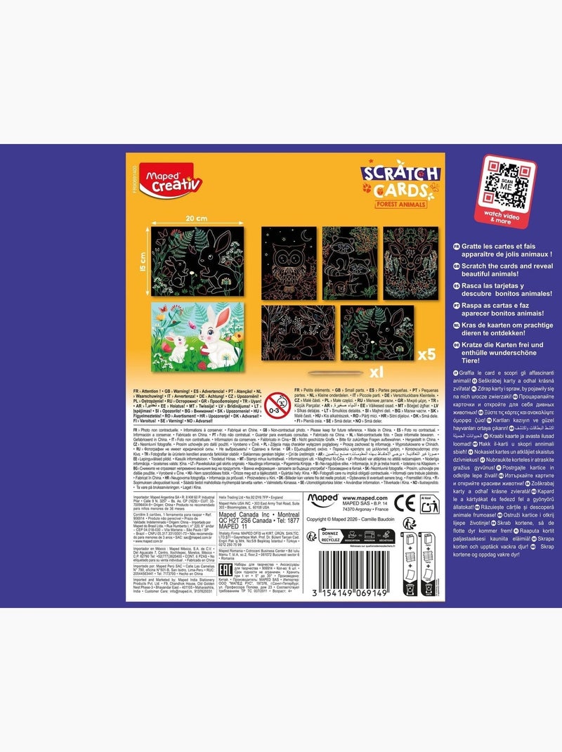 Cartes à gratter animaux de la forêt N/A - Kiabi