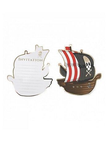 Cartes d invitation theme pirates