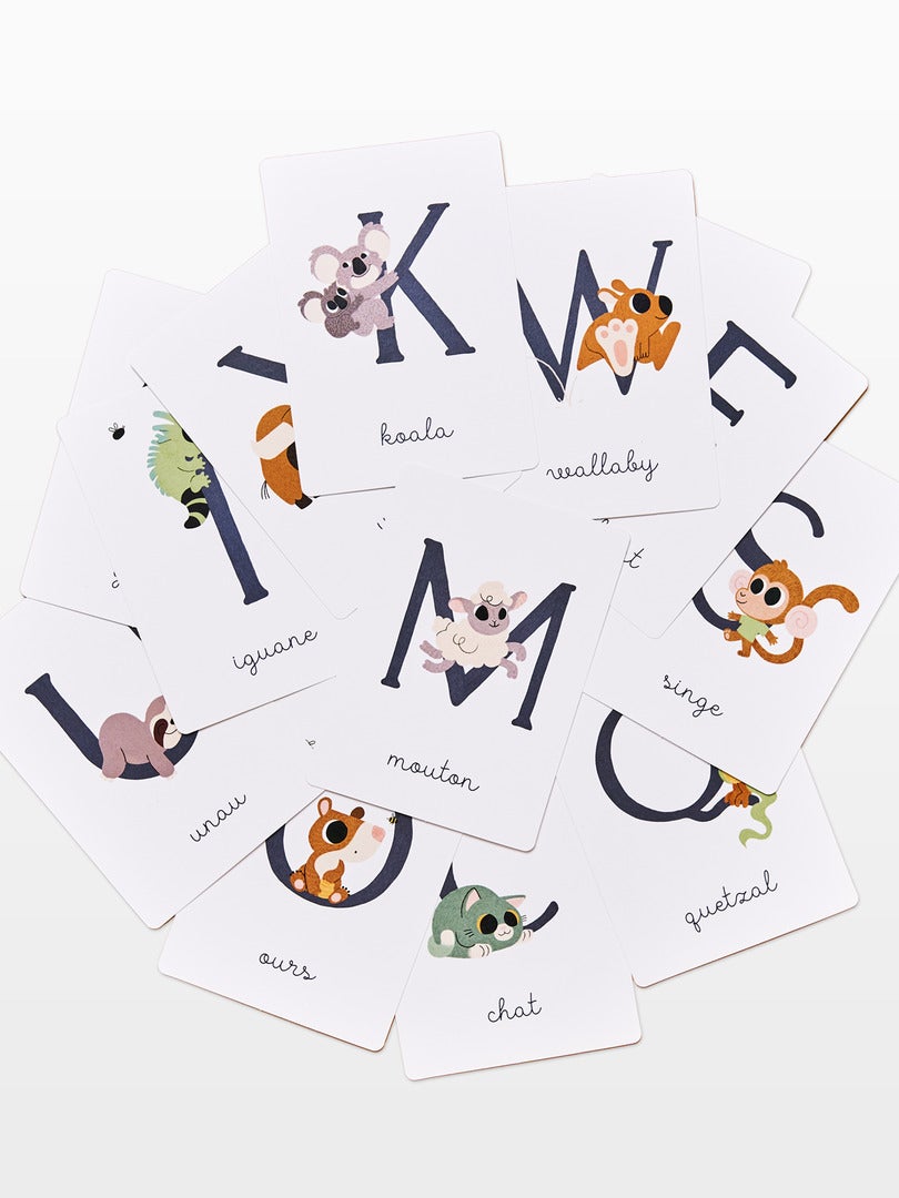 Cartes d'apprentissage 'L'alphabet avec les animaux' N/A - Kiabi