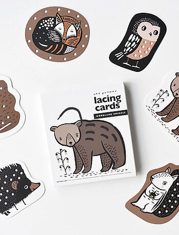 Cartes de laçage - Animaux des bois