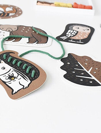 Cartes de laçage - Animaux des bois
