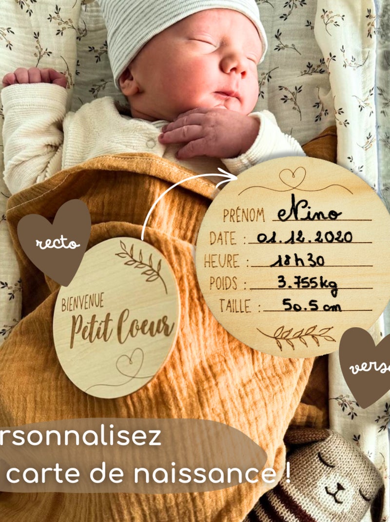 Cartes Étapes Bébé en Bois - Première Année Mois par Mois Beige - Kiabi
