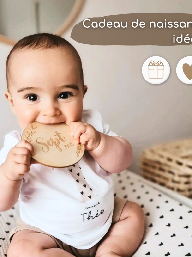 Cartes Étapes Bébé en Bois - Première Année Mois par Mois Beige - Kiabi