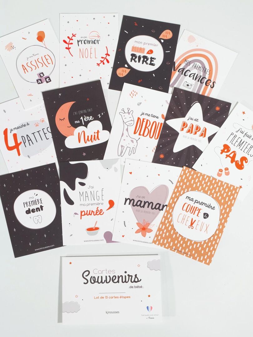 Cartes étapes bébé Kinousses Multicolore - Kiabi