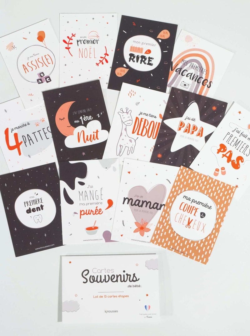 Cartes étapes bébé Kinousses Multicolore - Kiabi