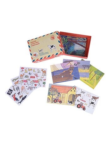 Cartes postales avec autocollants