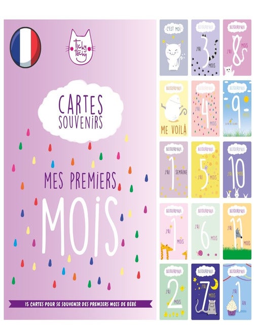 Cartes Souvenirs Pour Les 1ers Mois De Bébé | Joli Cadeau De Naissance Mixte | Fabrication Française - Kiabi