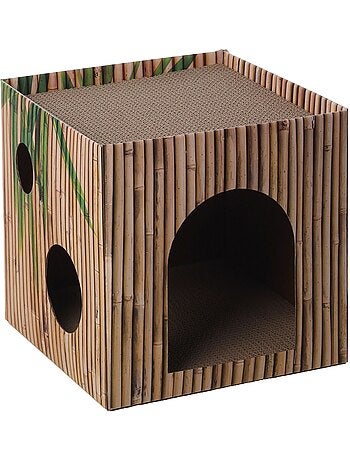 Carton a gratter jamie cube brun pour chat