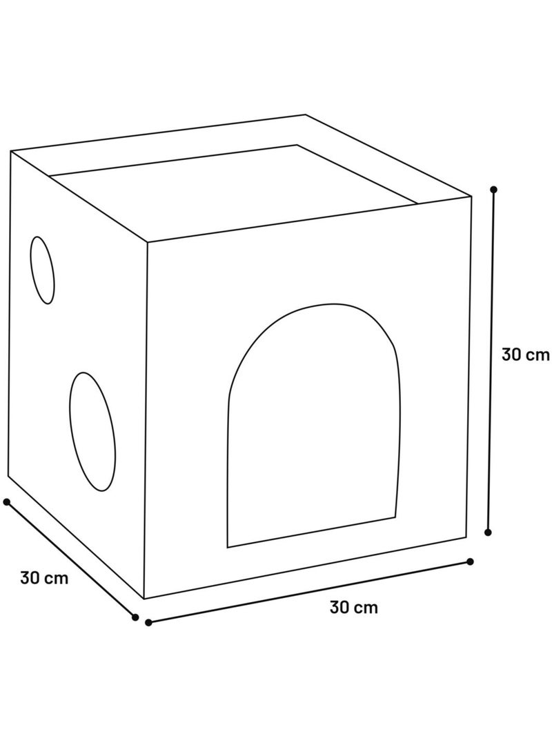 Carton a gratter Jamie Cube brun pour chat Marron - Kiabi