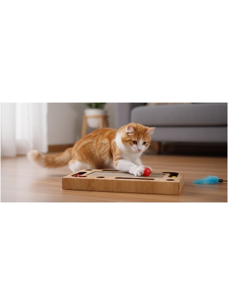 Carton et jeu a Griffer pour Chat 45 x 25 cm Marron - Kiabi