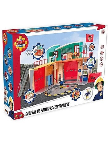 Caserne de pompiers avec figurine, sons et lumières - sam le pompier - smoby