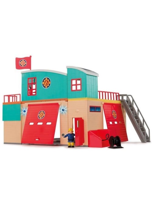 Caserne de pompiers avec figurine, sons et lumières - sam le pompier - smoby - Kiabi