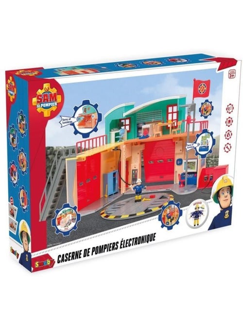 Caserne de pompiers avec figurine, sons et lumières - sam le pompier - smoby - Kiabi