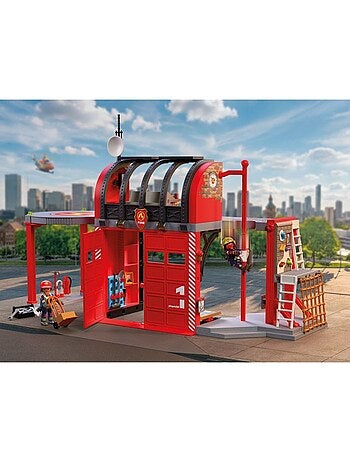 Caserne de pompiers miniature avec héliport - PLAYMOBIL City Action