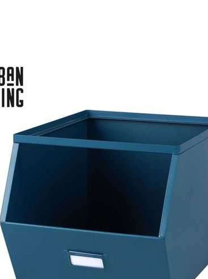 Casier de rangement avec étiquette Bleu - Kiabi