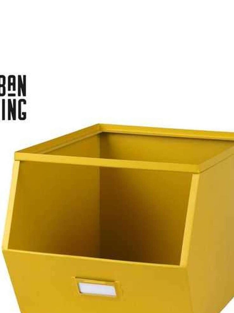 Casier de rangement avec étiquette Jaune - Kiabi