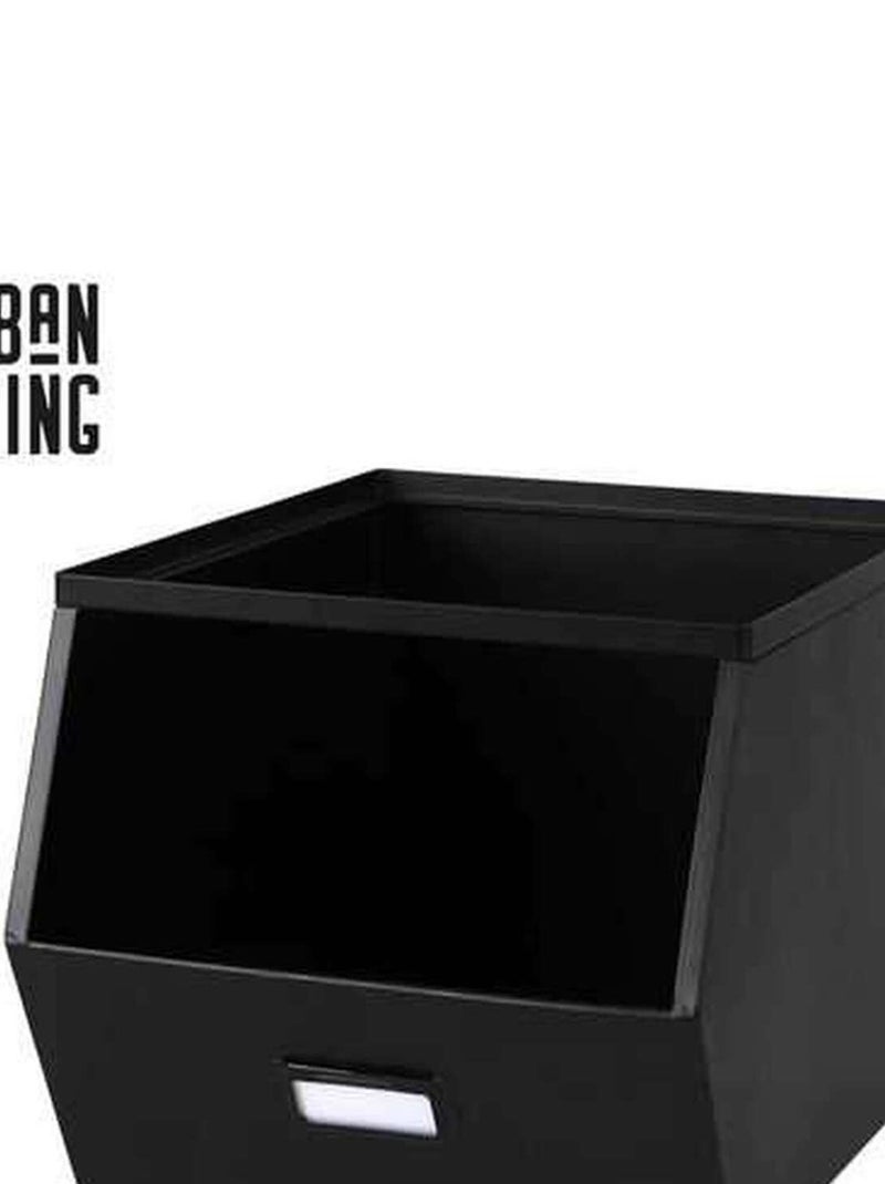 Casier de rangement en métal avec étiquette DOCK Noir - Kiabi