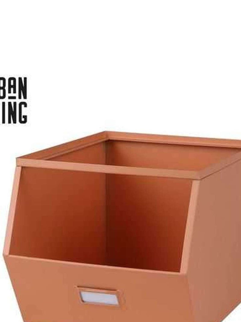 Casier de rangement en métal avec étiquette DOCK Orange - Kiabi
