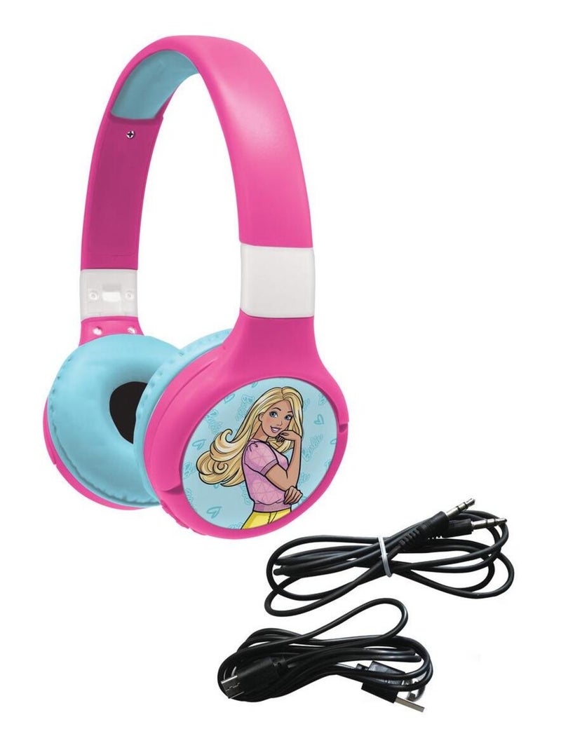 Casque 2 en 1 Barbie Bluetooth et Filaire avec limitation de son Rose - Kiabi