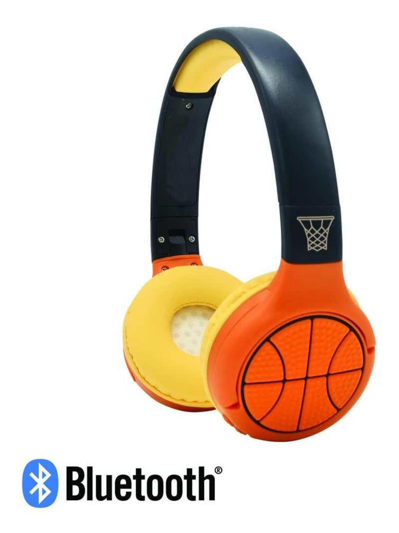 Casque 2 en 1 Basketball Bluetooth et Filaire avec limitation de son Orange - Kiabi