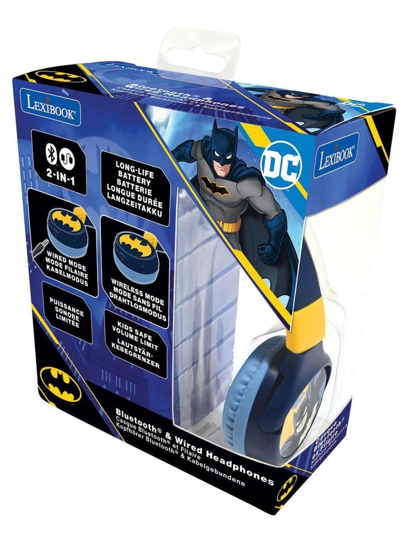 Casque 2 en 1 Batman Bluetooth et Filaire avec limitation de son Bleu - Kiabi