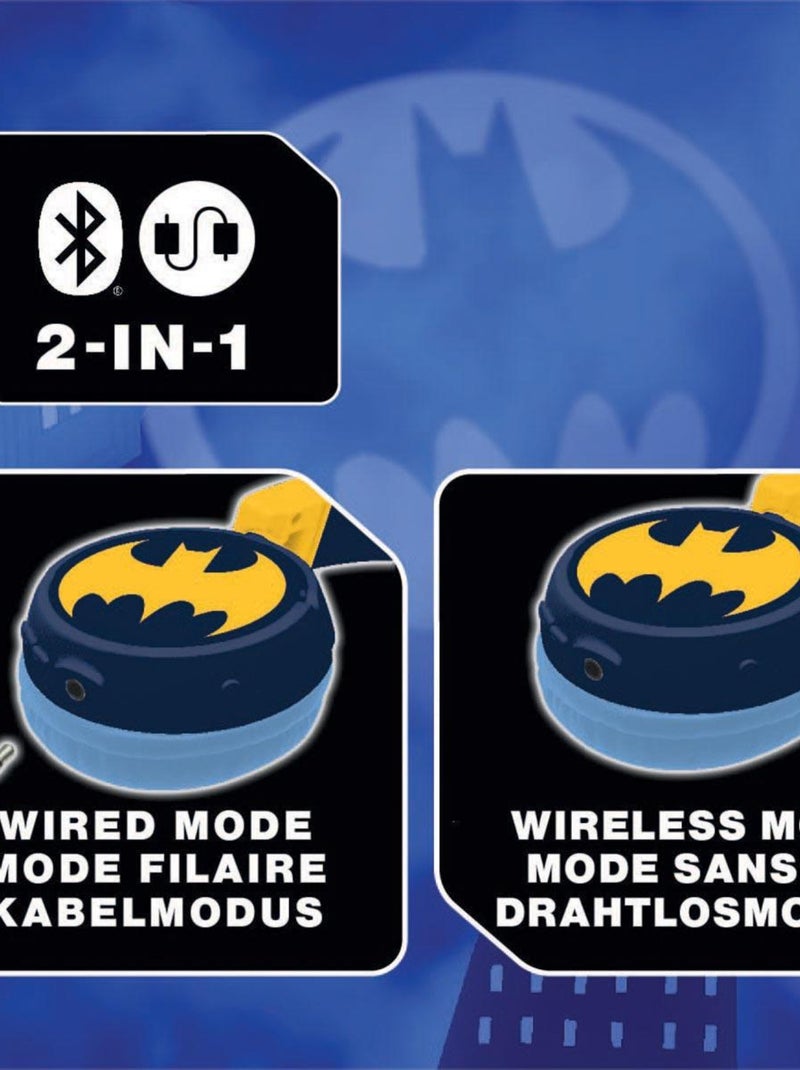 Casque 2 en 1 Batman Bluetooth et Filaire avec limitation de son Bleu - Kiabi