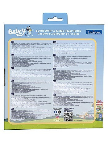 Casque 2 en 1 Bluey Bluetooth et Filaire avec limitation de son