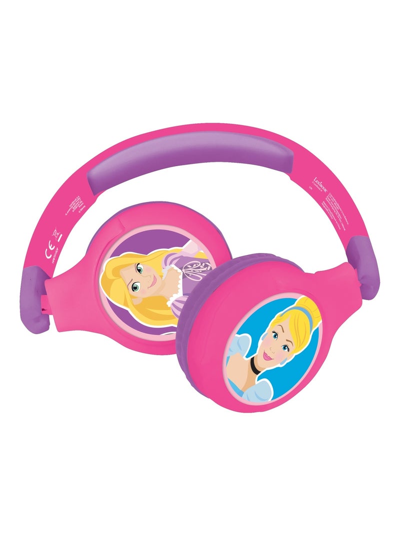 Casque 2 en 1 Disney Princesse Bluetooth et Filaire avec limitation de son Rose - Kiabi