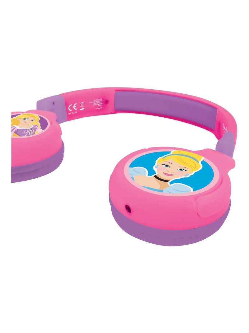 Casque 2 en 1 Disney Princesse Bluetooth et Filaire avec limitation de son Rose - Kiabi