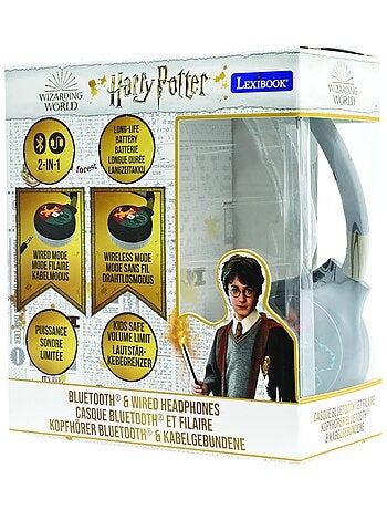 Casque 2 en 1 Harry Potter Bluetooth et Filaire avec limitation de son