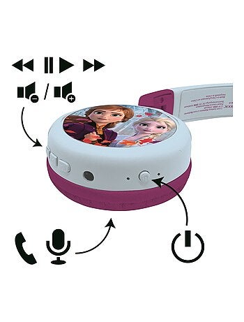 Casque 2 en 1 La Reine des Neiges Bluetooth et Filaire avec limitation de son
