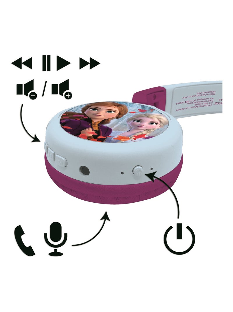 Casque 2 en 1 La Reine des Neiges Bluetooth et Filaire avec limitation de son Bleu - Kiabi