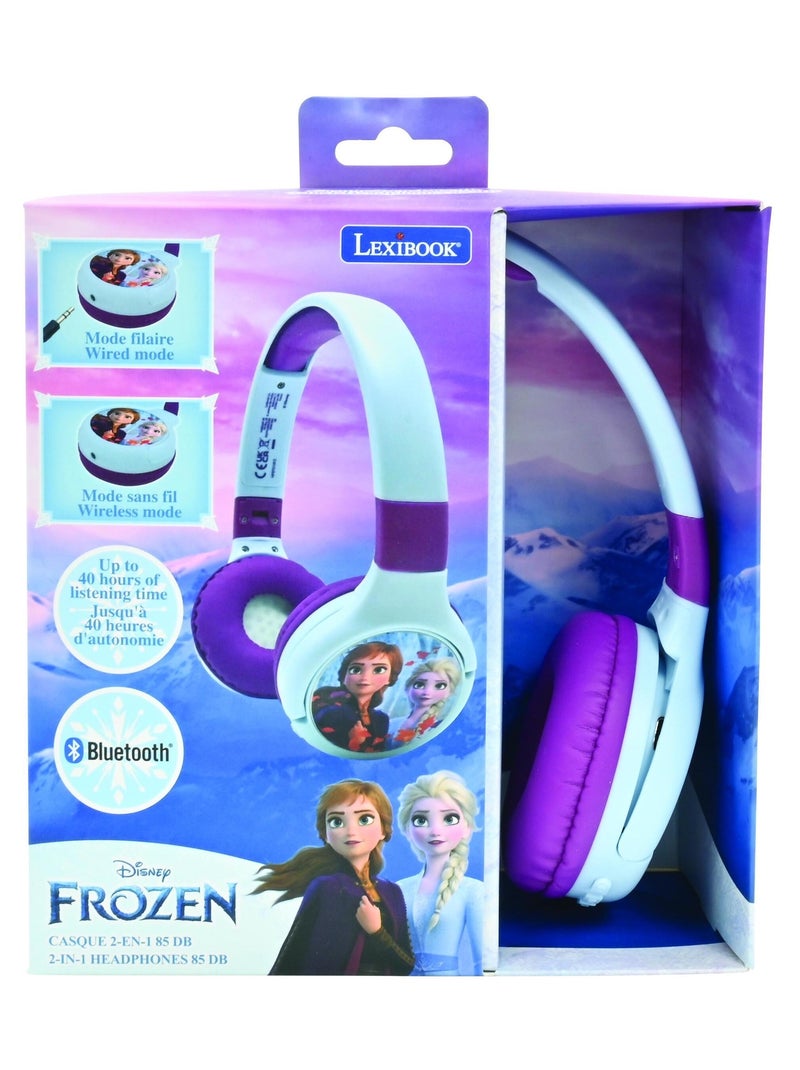 Casque 2 en 1 La Reine des Neiges Bluetooth et Filaire avec limitation de son Bleu - Kiabi