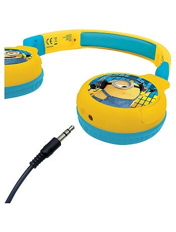 Casque 2 en 1 Les Minions Bluetooth et Filaire avec limitation de son