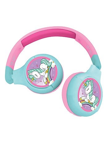 Casque 2 en 1 Licorne Bluetooth et Filaire avec limitation de son